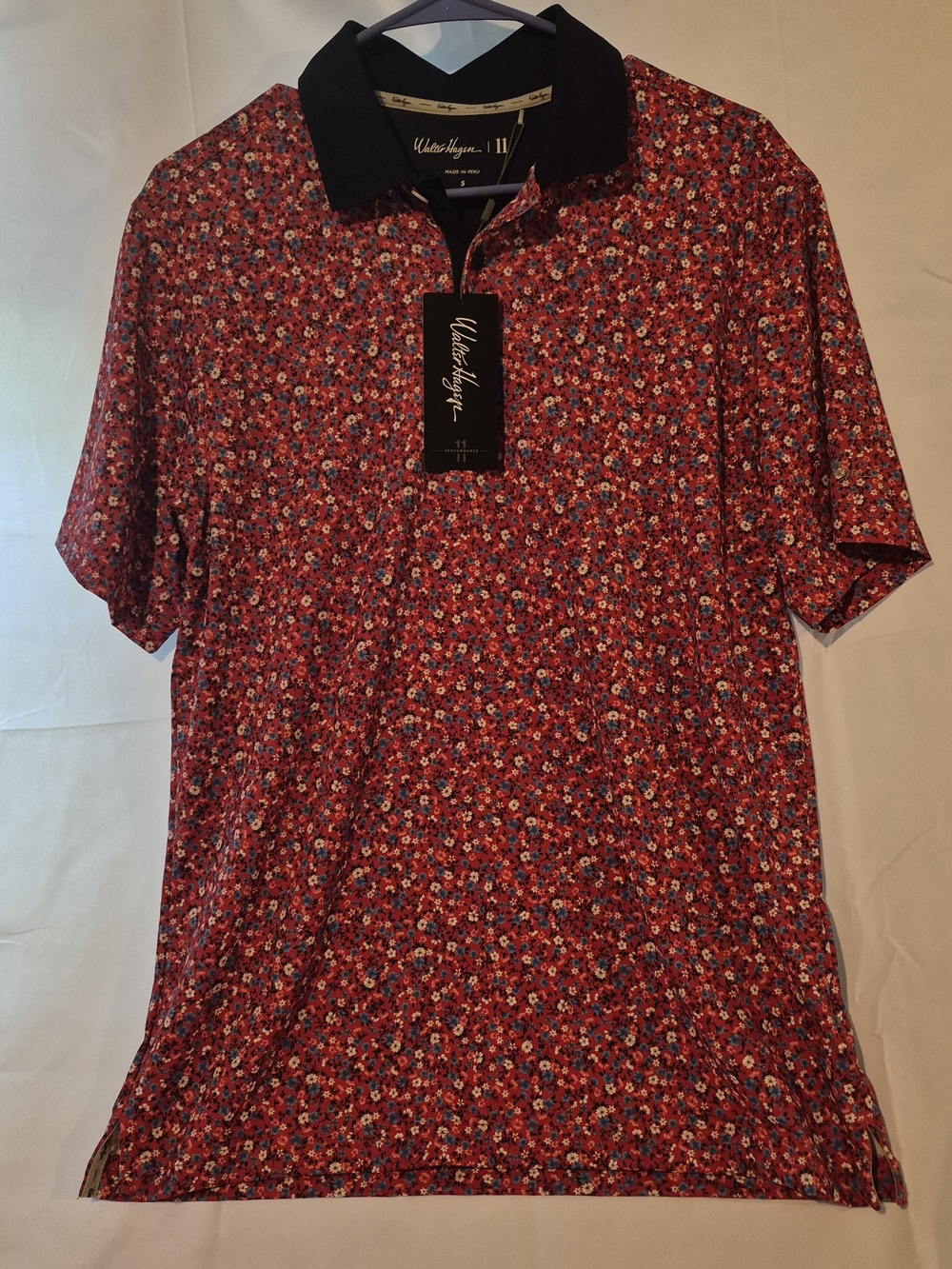 Walter Hagen Men S Golfcore Polo Shirt Americana Preppy Liberty Ditsy SS NWT